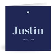 Geboortekaartje naam Justin j3