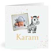 Geboortekaartje naam Karam j2