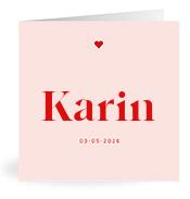 Geboortekaartje naam Karin m3