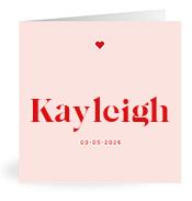 Geboortekaartje naam Kayleigh m3