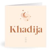 Geboortekaartje naam Khadija m1