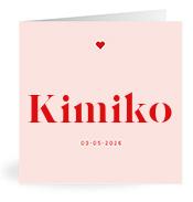 Geboortekaartje naam Kimiko m3