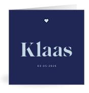 Geboortekaartje naam Klaas j3