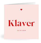 Geboortekaartje naam Klaver m3