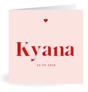 Geboortekaartje naam Kyana m3