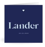 Geboortekaartje naam Lander j3