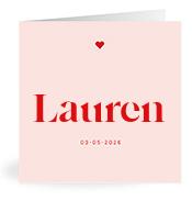 Geboortekaartje naam Lauren m3