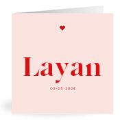 Geboortekaartje naam Layan m3
