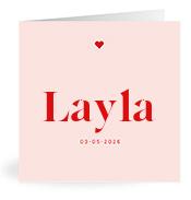 Geboortekaartje naam Layla m3
