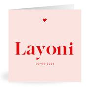 Geboortekaartje naam Layoni m3
