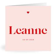 Geboortekaartje naam Leanne m3