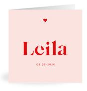 Geboortekaartje naam Leila m3