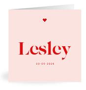 Geboortekaartje naam Lesley m3
