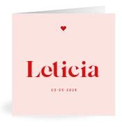 Geboortekaartje naam Leticia m3