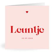 Geboortekaartje naam Leuntje m3