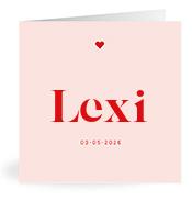 Geboortekaartje naam Lexi m3