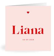 Geboortekaartje naam Liana m3