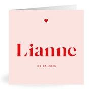 Geboortekaartje naam Lianne m3