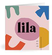 Geboortekaartje naam Lila m2