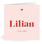 Geboortekaartje naam Lilian m3