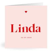 Geboortekaartje naam Linda m3