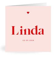 Geboortekaartje naam Linda m3