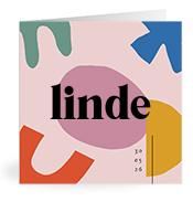 Geboortekaartje naam Linde m2