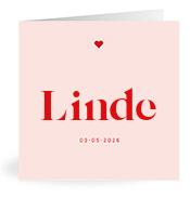 Geboortekaartje naam Linde m3