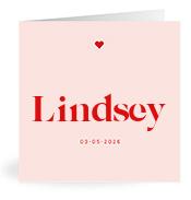Geboortekaartje naam Lindsey m3