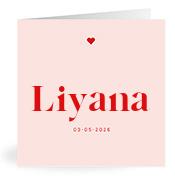 Geboortekaartje naam Liyana m3