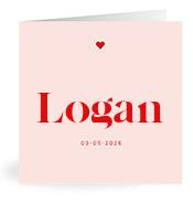 Geboortekaartje naam Logan m3