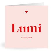 Geboortekaartje naam Lumi m3