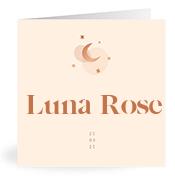 Geboortekaartje naam Luna Rose m1