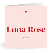 Geboortekaartje naam Luna Rose m3