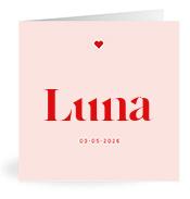 Geboortekaartje naam Luna m3