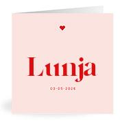 Geboortekaartje naam Lunja m3