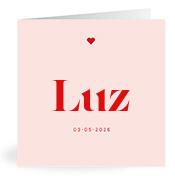 Geboortekaartje naam Luz m3