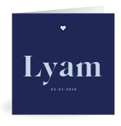 Geboortekaartje naam Lyam j3