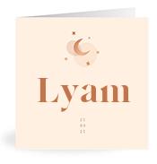 Geboortekaartje naam Lyam m1