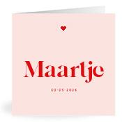 Geboortekaartje naam Maartje m3