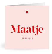 Geboortekaartje naam Maatje m3