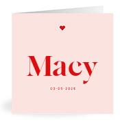 Geboortekaartje naam Macy m3