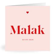 Geboortekaartje naam Malak m3