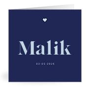 Geboortekaartje naam Malik j3