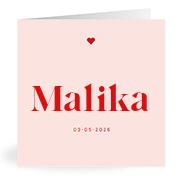 Geboortekaartje naam Malika m3