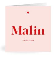 Geboortekaartje naam Malin m3
