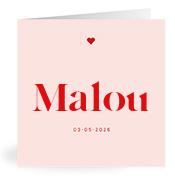 Geboortekaartje naam Malou m3