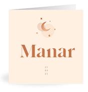 Geboortekaartje naam Manar m1
