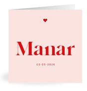 Geboortekaartje naam Manar m3
