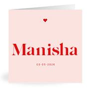 Geboortekaartje naam Manisha m3